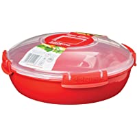 Sistema Microwave - Plato con Tapa para microondas- 21 cm de diámetro- Color Rojo